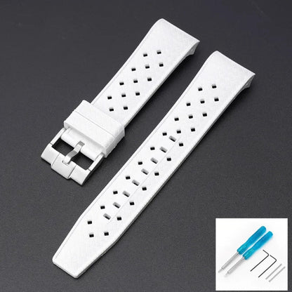 Curved End Strap for Swatch X Blancpain Fifty Fathoms – 22mm Waterproof Liquid Silicone Watch Band for Men & Women