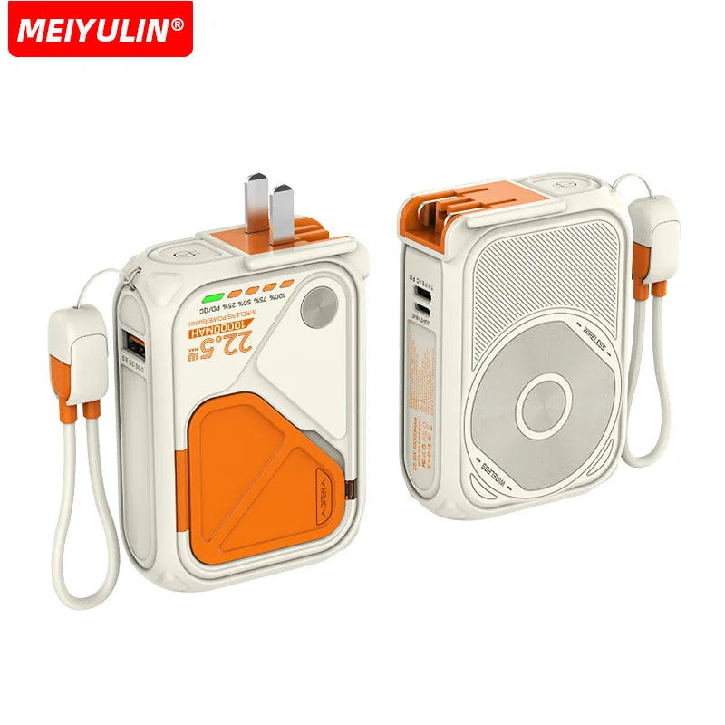 Magnetic Wireless Power Bank 20000mAh - Large Capacity Fast Charger with AC Plug, External Spare Battery for iPhone