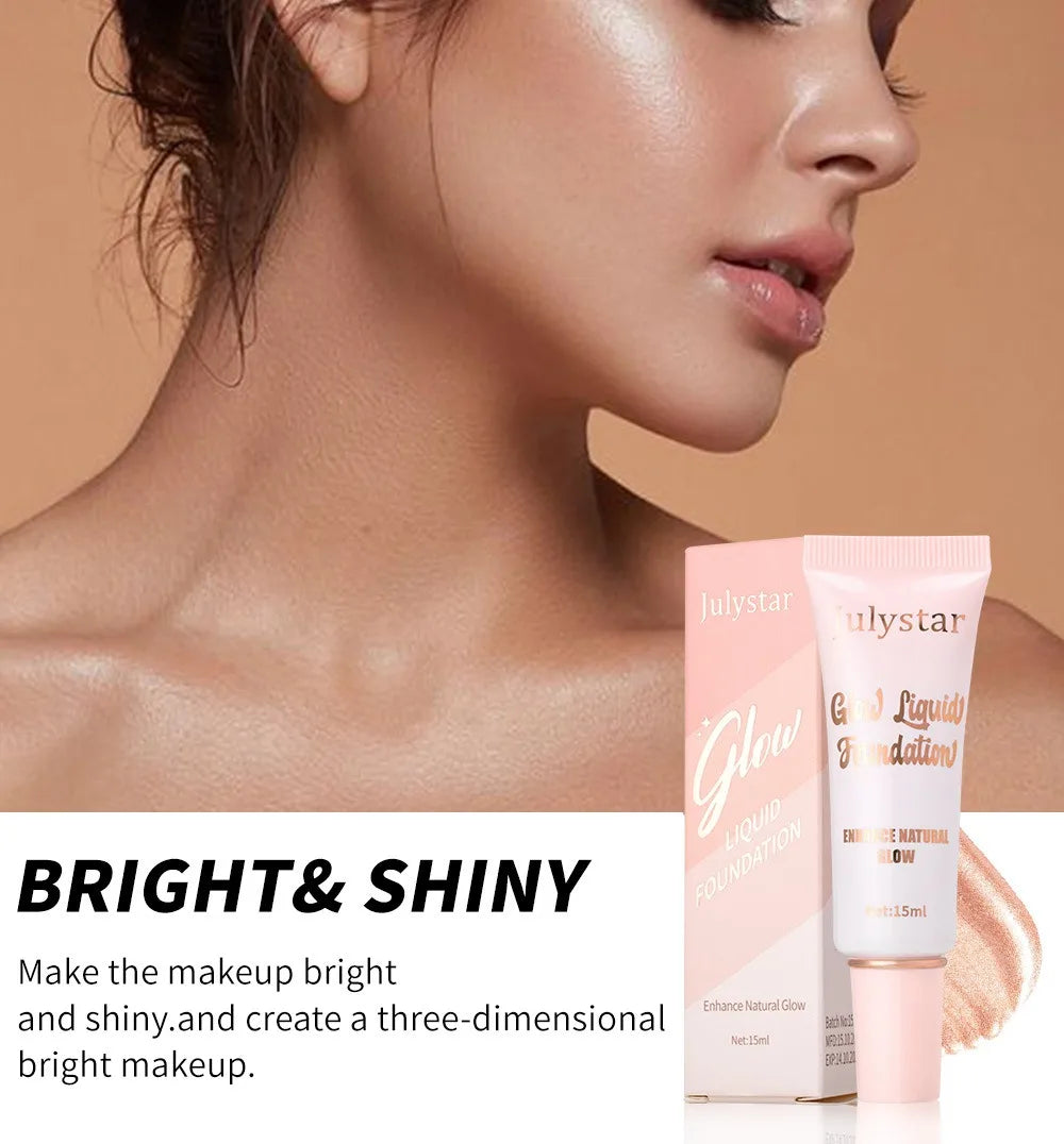 Liquid Pearlescent Foundation & High Coverage Concealer — Waterproof 3D Contour Shadow Brightening Face & Body Highlighter
