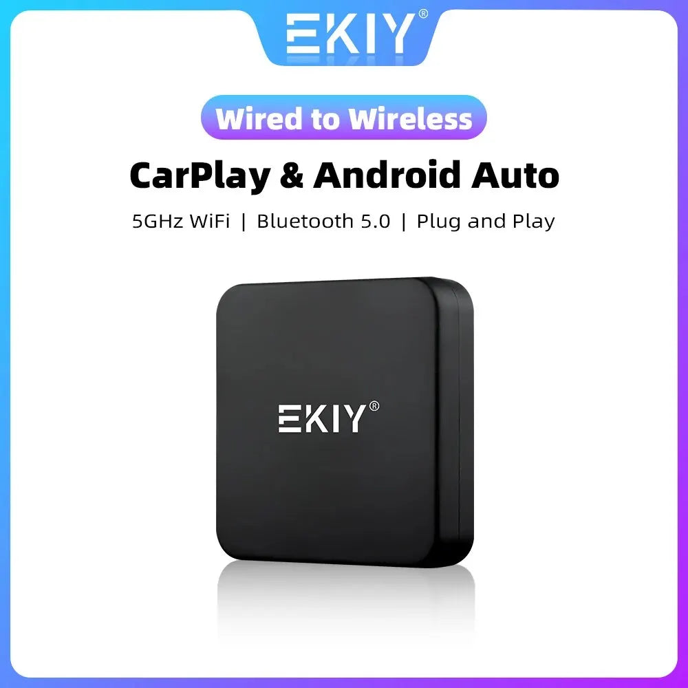 EKIY NEW Mini Carplay Wireless - Compatible with Toyota, Mazda, Nissan, Camry, Suzuki, Subaru, Citroen, Audi, Mercedes, Kia, Ford, Opel - iOS15 Support - Spotify & Bluetooth Integration