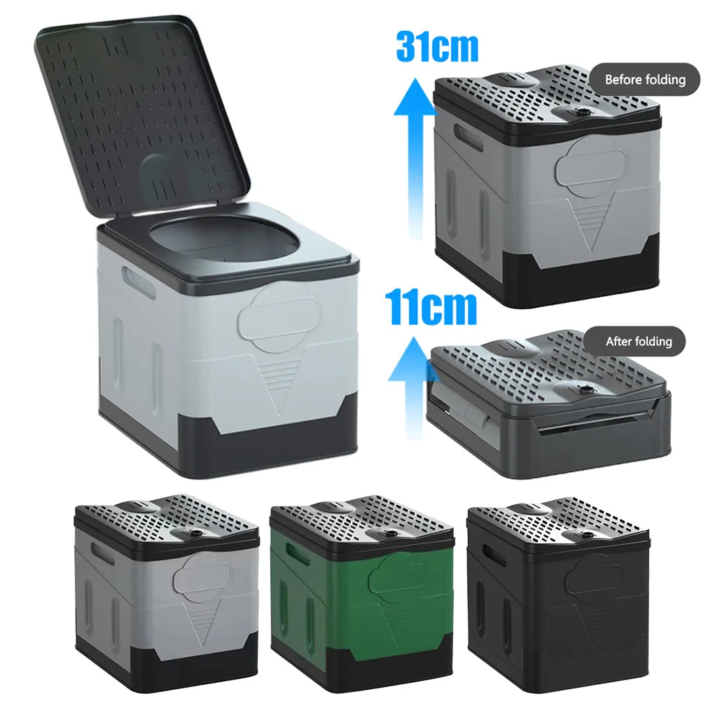 Portable Folding Toilet for Outdoor Camping - Cover Design Potty for Adults & Kids, Reusable Toilet for Picnics & Travel