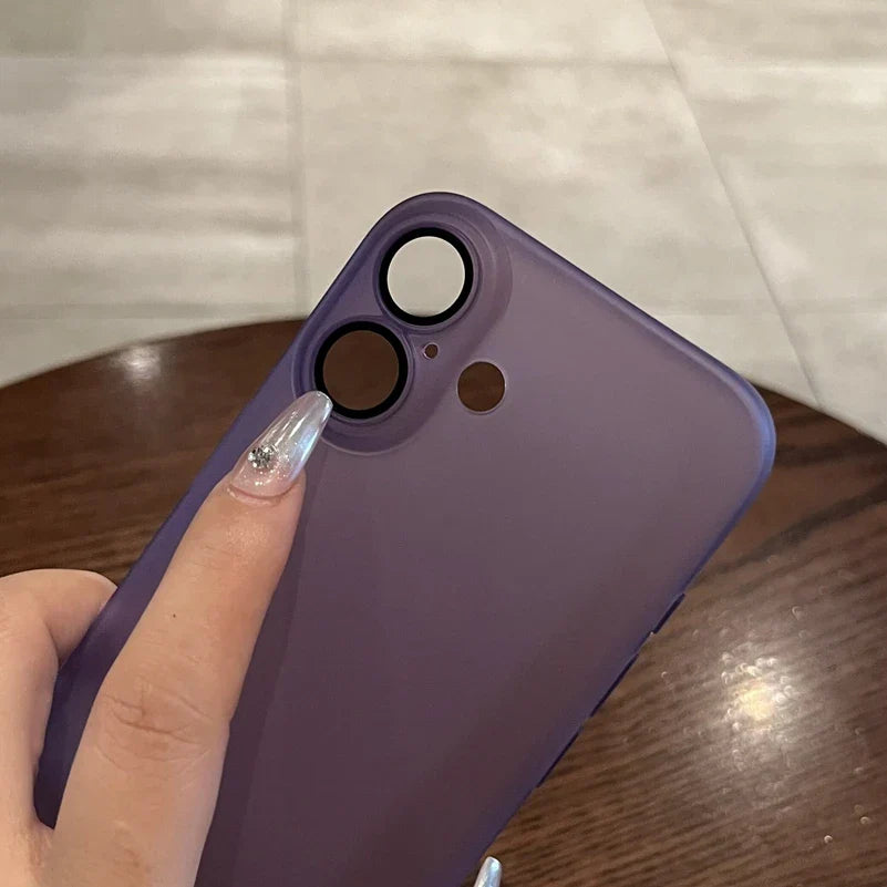 Ultra-Thin Slim Matte Frosted iPhone Case with Camera Protector — Fits iPhone 17/16/16 Plus/15/14/13/12/11 & Pro Max