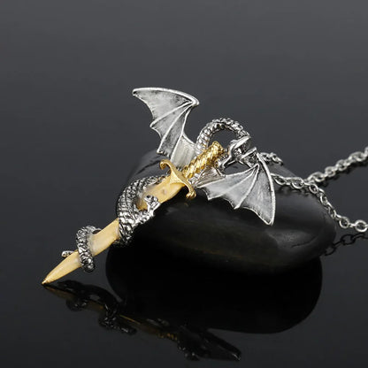 Hip-Hop Rock Dragon Necklace – Stainless Steel Chain with Luminous Alloy Pendant, Glow-in-the-Dark Night Dance Jewelry
