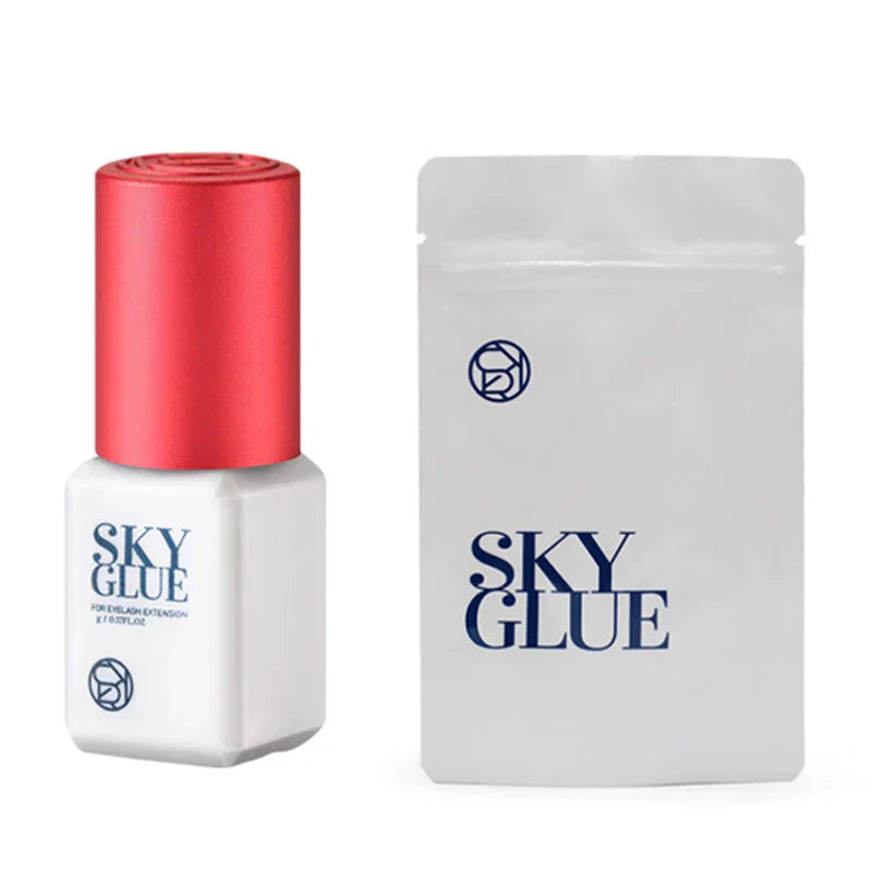 SKY Eyelash Extension Glue 5ml – Original S+ Black, Red, Blue, and Transparent Caps for False Lashes