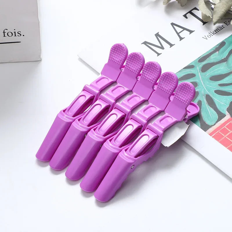 5/6PCS Alligator Hair Clips – Hairdressing Clamps & Crocodile Section Clips for Salon Styling and Barber Use