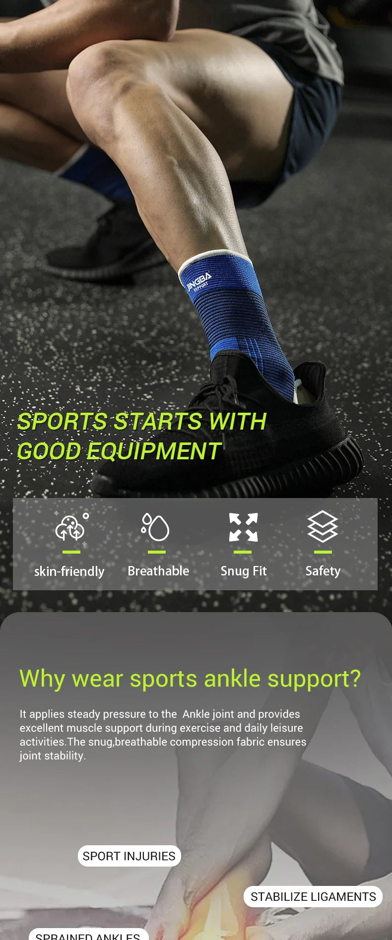 Elastic Breathable Ankle Support Sleeves - One Size for Running, Basketball & Cycling