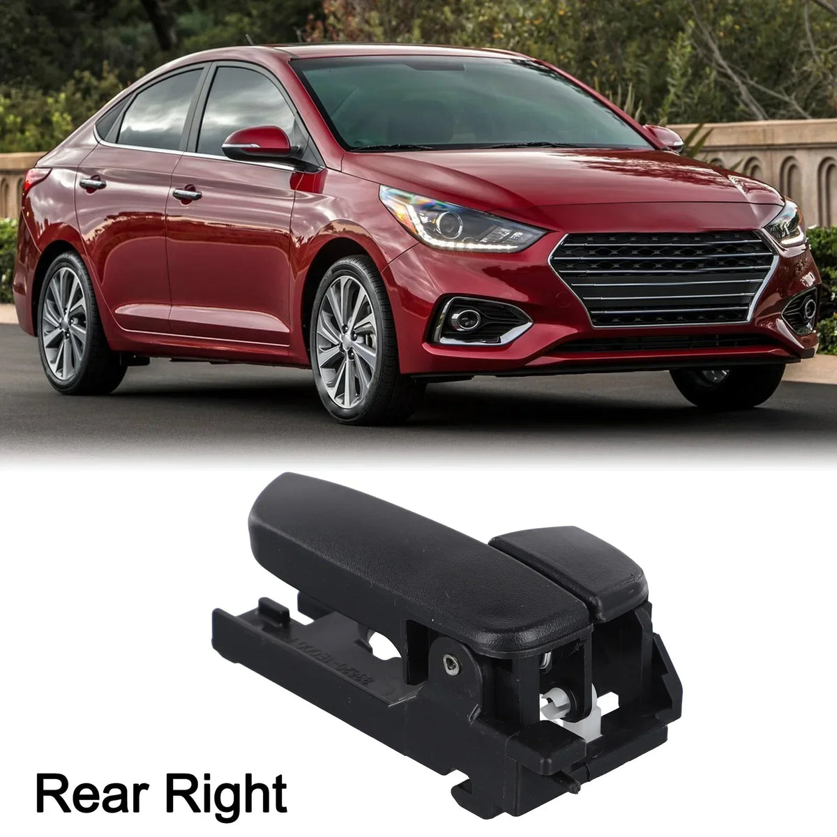 Car Interior Door Handle Replacement – For Hyundai Accent 2006–2011, Black Plastic Durable Easy Install Stable Performance Handle