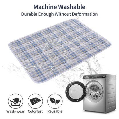 Washable Dog Pee Pad – Absorbent Reusable Plaid Pet Training Mat & Toilet Seat Cover (Home/Outdoor)
