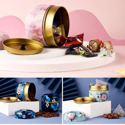Portable Tea Caddy Tin Box – Sealed Storage Container for Tea, Coffee, Candy & Snacks | Mini Metal Organizer for Kitchen & Travel Storage