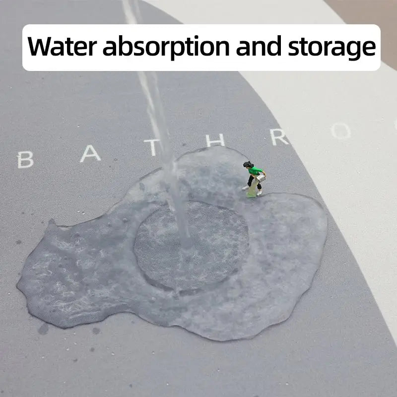 Diatomaceous Earth Bath Mat – Super Absorbent, Fast-Drying, Anti-Slip Rubber Floor Mat for Bathroom, Kitchen & Laundry