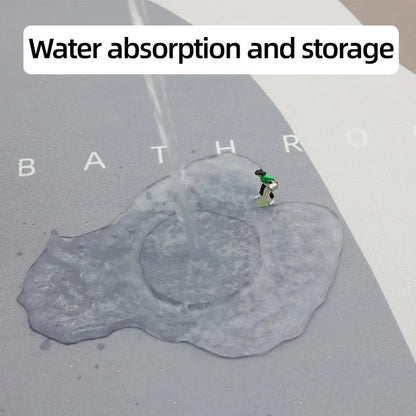 Diatomaceous Earth Bath Mat – Super Absorbent, Fast-Drying, Anti-Slip Rubber Floor Mat for Bathroom, Kitchen & Laundry