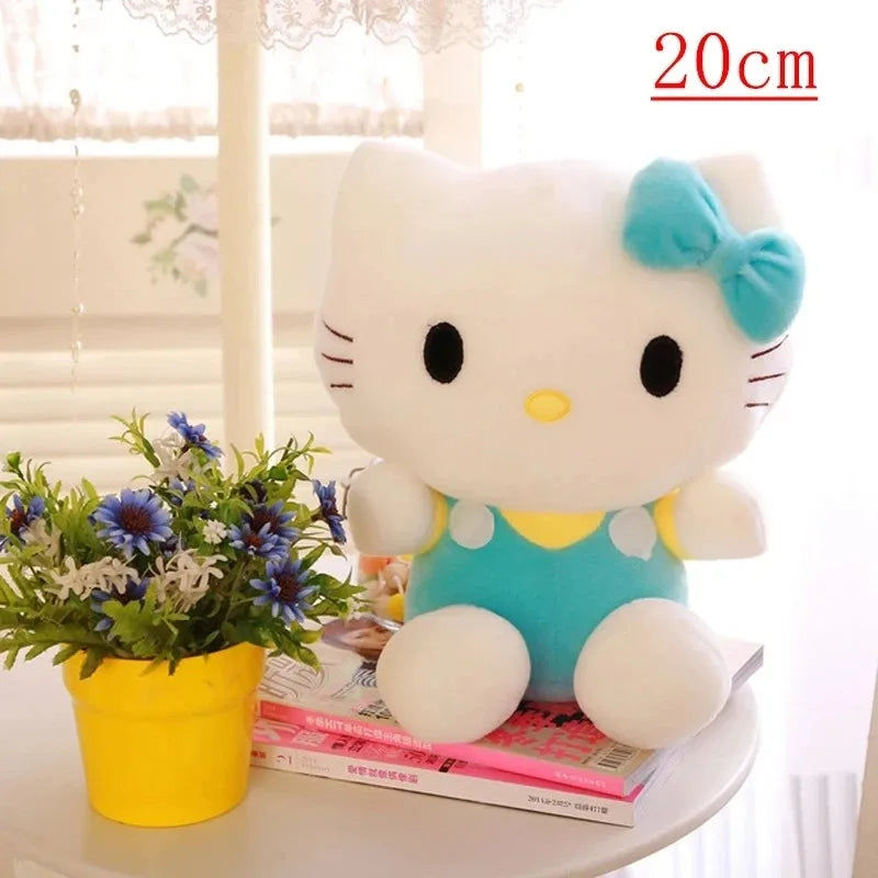 Hello Kitty Plush Toy — 20cm Sanrio Soft Stuffed KT Cat Doll, Cute Movie Character, Birthday Gift for Kids