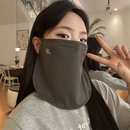 Women’s Ice Silk Sun Protection Mask 2026 – Breathable UV Resistant Cycling Neck Gaiter Summer Sunshade Veil
