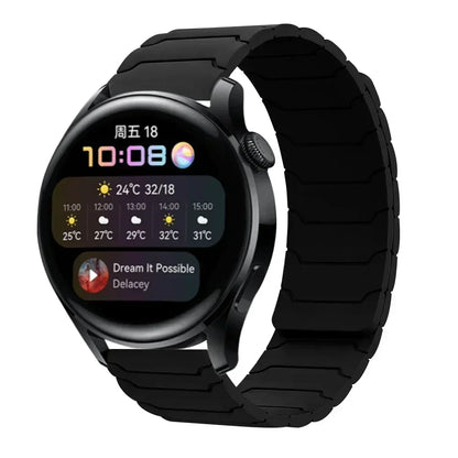 22mm Magnetic Silicone Watch Strap – Replacement Sport Wristband for OnePlus Watch 3/2R/2 & OPPO Watch X/X2/4 Pro 46mm Band