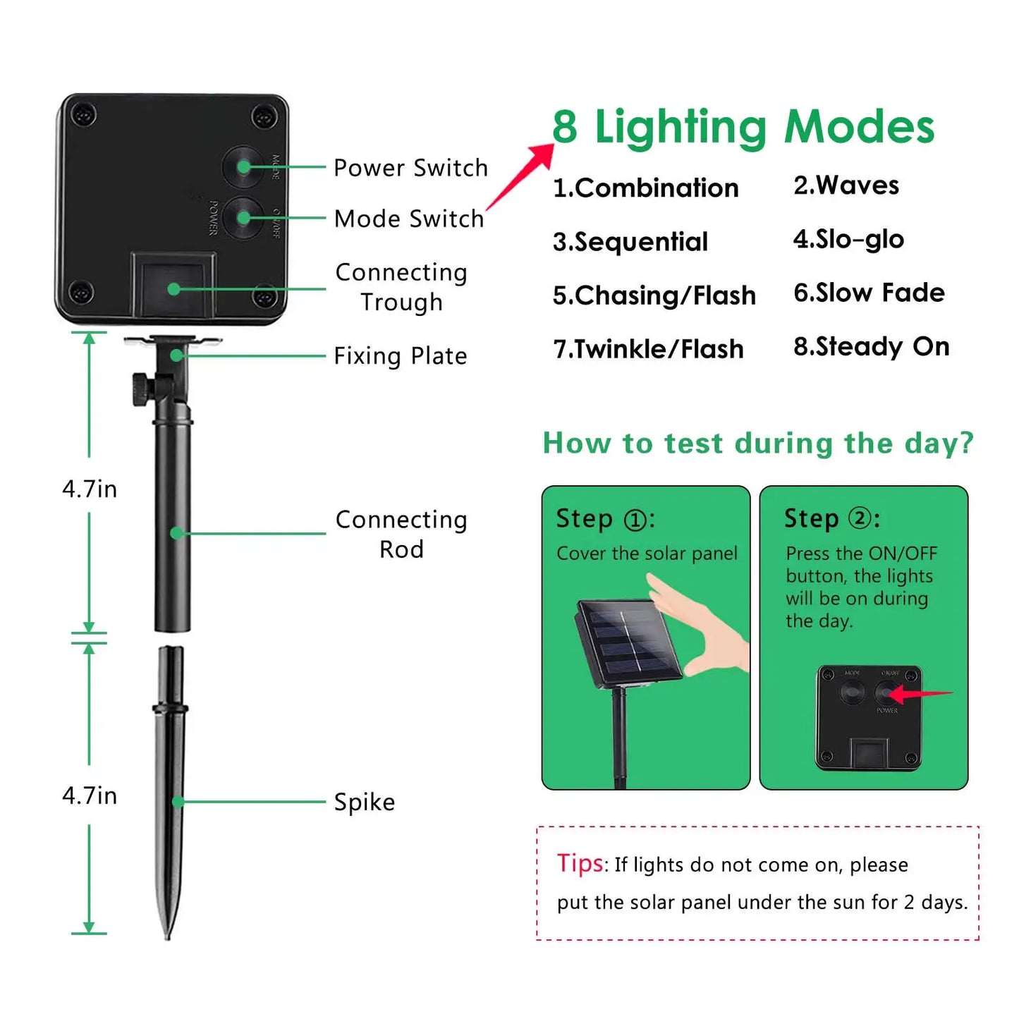 LED Solar Fairy Lights - IP65 Waterproof Outdoor String Lights with 8 Lighting Modes for Christmas & Wedding Decor