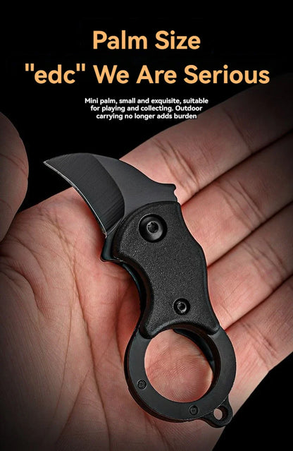 Mini Keychain Pocket Knife – Stainless Steel Camping EDC Tool with Fixed Blade, Peeler, and Portable Chain