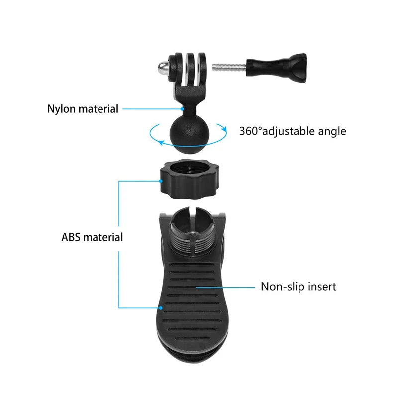 Car Camera Mount Sun Visor Clip – Holder for GoPro Hero 9-13, DJI Osmo Action 3-5 & Insta360 X3/X4 Accessories
