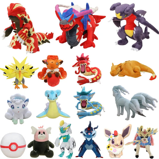 New Pokémon Plush Toys – Garchomp, Groudon, Primal Charizard, Vulpix, Koraidon, Miraidon & Gyarados Soft Stuffed Animals, Kids Gifts