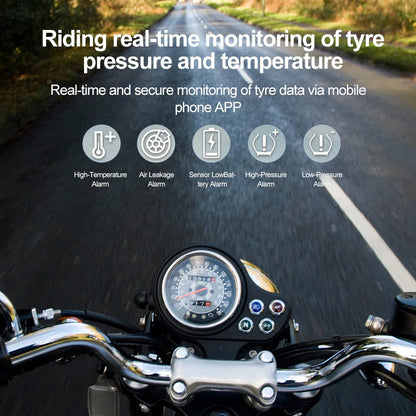 Motorcycle Bluetooth-Compatible TPMS – External Tire Pressure Sensors for Android/IOS Car Monitoring System