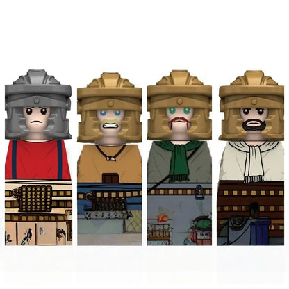 21PCS MOC Medieval Knights & Roman Legion Soldiers Building Blocks Set Warrior Figures with Weapons Helmet Bricks Toy Collection
