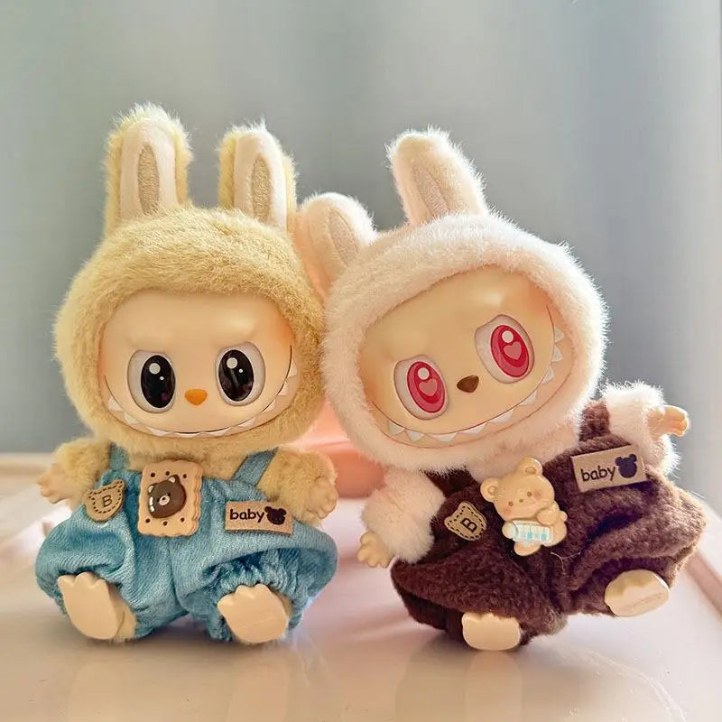 17cm Labubu Doll Clothes — Mini Outfit Accessories for K-Pop EXO I & II Dolls | Sitting Party Overalls Gift