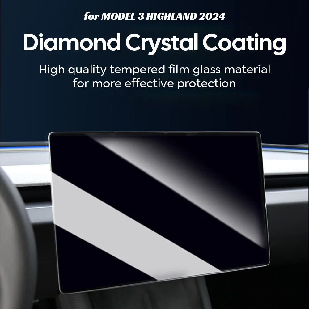 Tempered Glass Screen Protector for Tesla Model 3/Y Highland 2024 - Rear Row Center Control Touch Screen Film