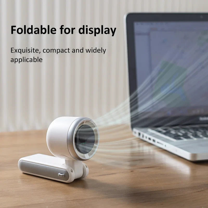 2025 Hanging Neck Outdoor Mini Fan – 180° Folding Handheld High-Speed Turbo Desktop Fan