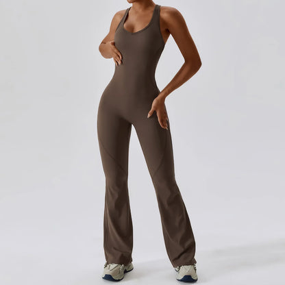 Women’s Yoga Jumpsuit – One Piece Training Sports Romper Push Up Gym Bodysuit Stretch Fitness Activewear Suit