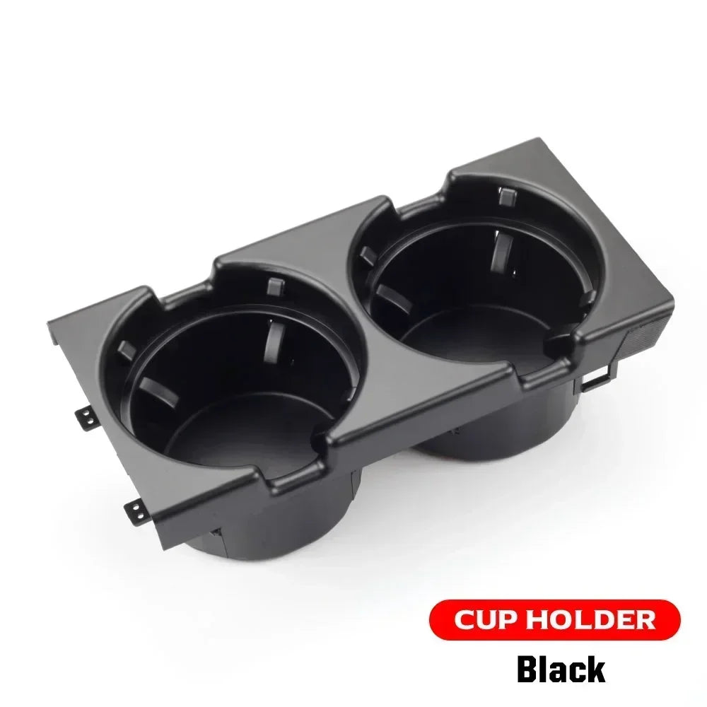 Double Hole Front Center Console Storage Box – Coin & Cup Holder for BMW E46 1999-2006 (51168217953)