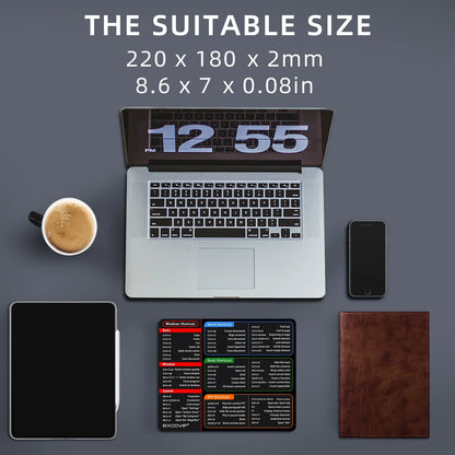 EXCO Excel Shortcuts Mouse Pad – Non-Slip Rubber Mouse Mat for Windows Office, Home & Laptop