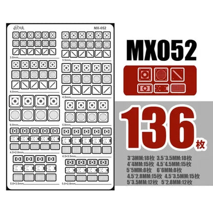 Model Metal Etching Detail Chip Set – Gunpla Plastic Model Modification Accessories for HG MG RG Full Body Groove Detailing