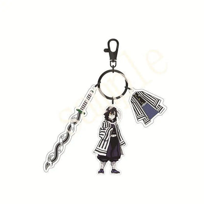 Anime Demon Slayer Acrylic Keychain – Tanjiro & Nezuko Kamado Cartoon Schoolbag Pendant Character Charm Kids Gift Accessories