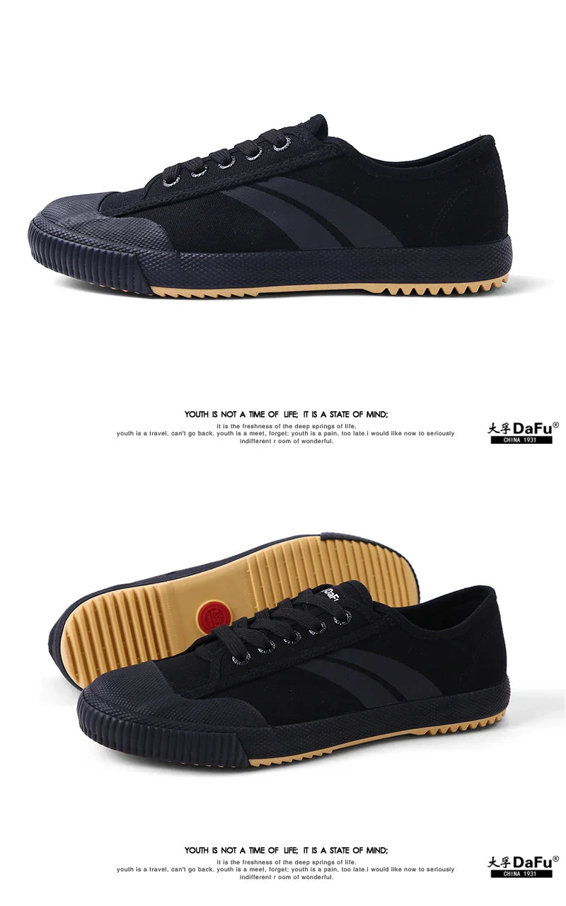 Dafu Original Kung Fu Sneakers - Unisex All Black Classic Martial Arts Shoes (Improved Version)