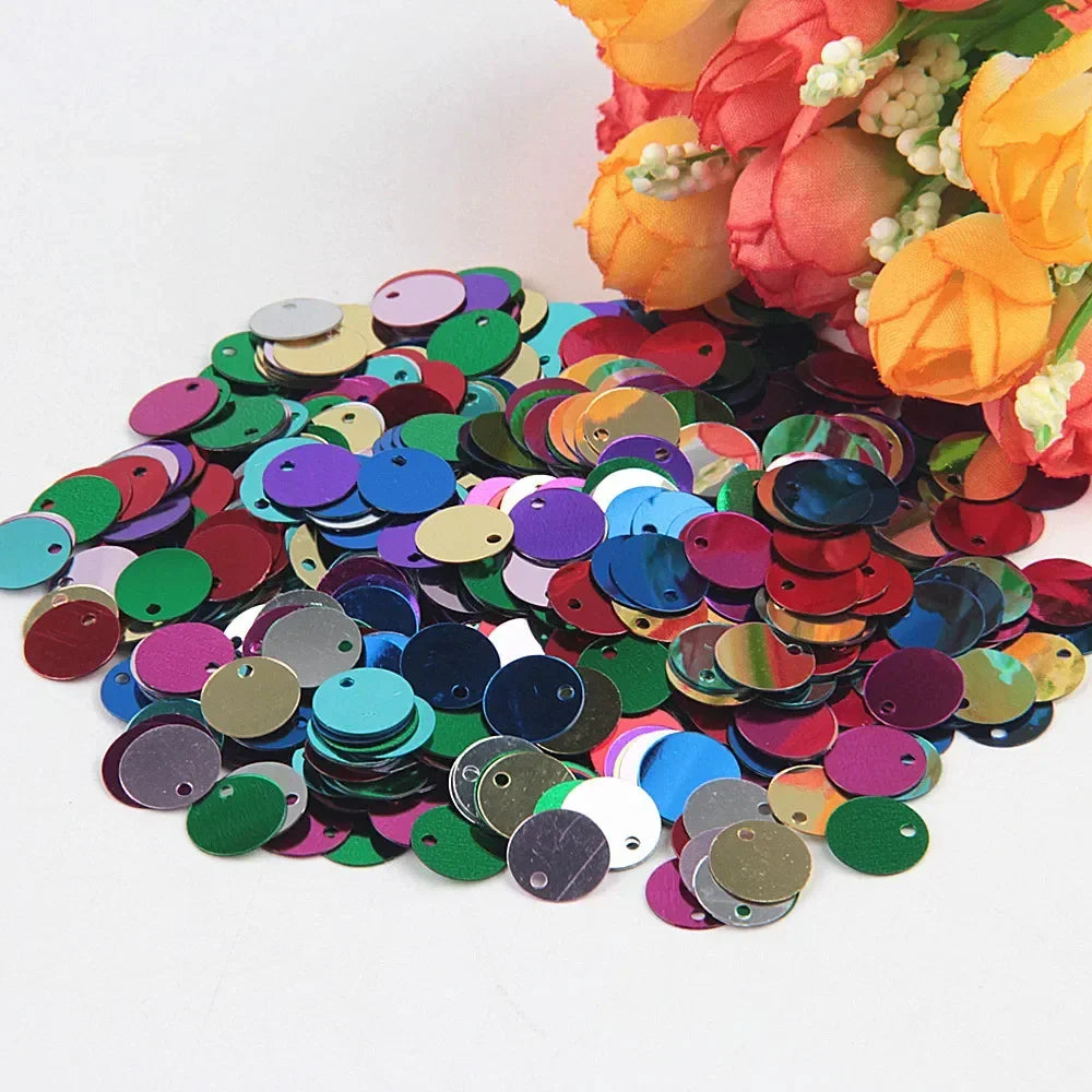 Large Round Flat Sequin Paillettes 10–30mm Loose Glitter Sequins for DIY Crafts, Kids Dance & Decoration 10g Pack