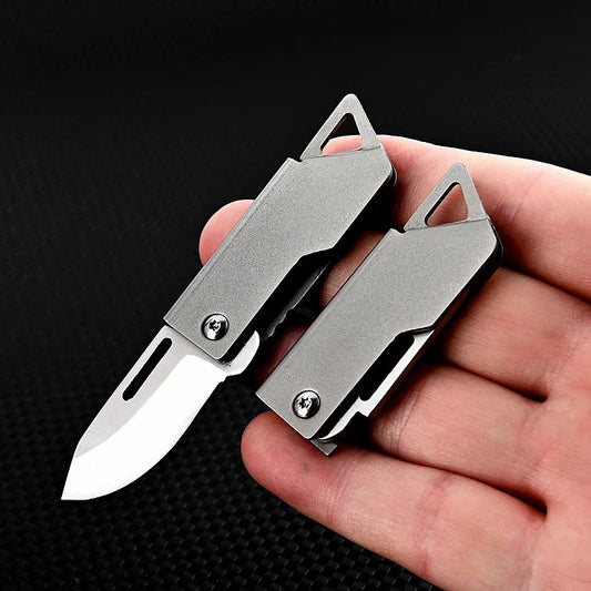 Mini Portable Stainless Steel Folding Knife – Outdoor EDC Camping, Self-Defense, and Emergency Survival Key knife