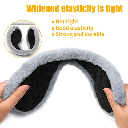 Stay Cozy and Stylish with Windproof Earmuffs for Men and Women - Thicken Plush Winter Warm Fleece Ear Protectors for Outdoor Activities