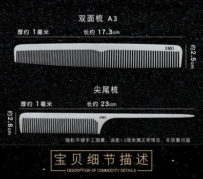 Ultra-Thin Titanium Steel Hairdressing Comb – Professional Men’s Point-Tail Hair Styling Brush