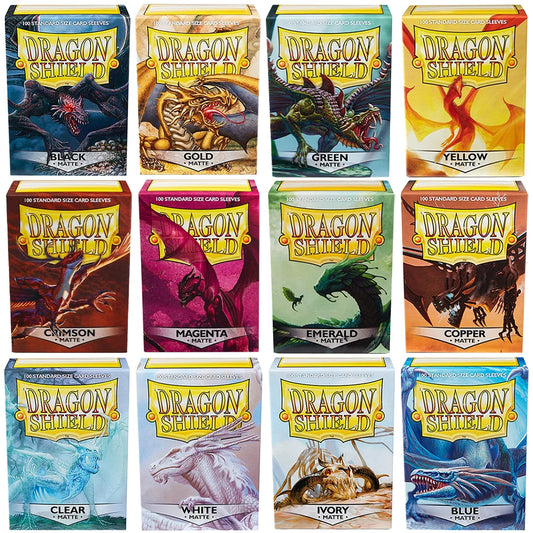 100PCS Dragon Shield Card Sleeves Box — Multicolor Matte Protectors for TCG, PTCG & Board Games