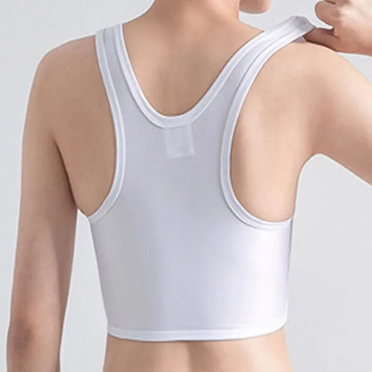 Seamless Flat Breast Binder Tank Top - Tomboy Underwear for Women - Summer Short Vest Bustier Shaper