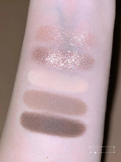 Flower Knows Moonlight Mermaid Eyeshadow Palette – 5-Color Matte, Shimmer & Glitter Waterproof Eye Shadow