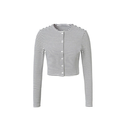 AP SS2026 Women’s Striped Cardigan & Dress Set – Soft Three-Color Fashionable Outfit