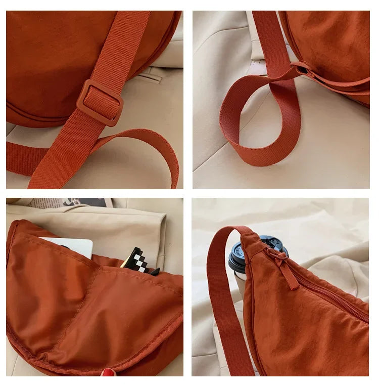 Casual Nylon Hobo Crossbody Bag for Women – Shoulder, Half Moon, Tote Travel Shopper & Purses