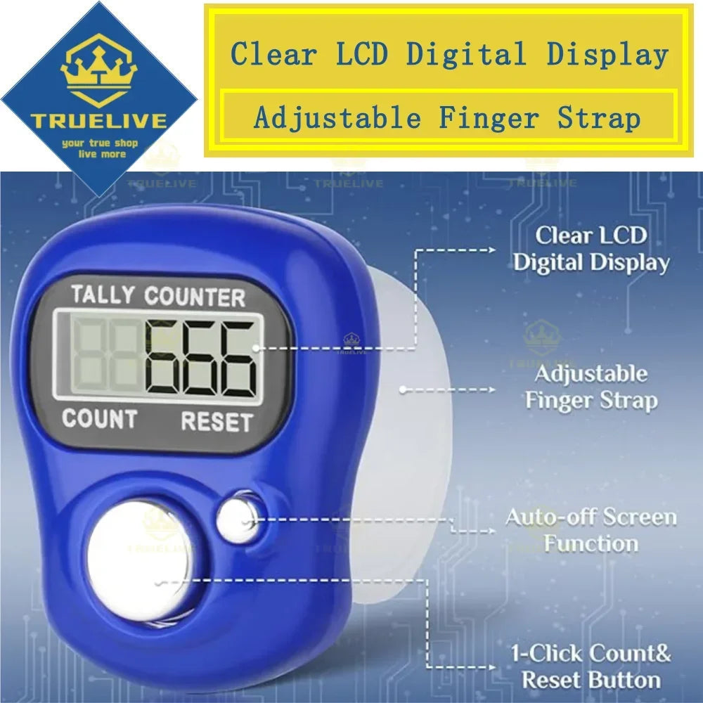1/3/5PCS Mini Digital Finger Counter – Electronic Tally Clicker Ring for Knitting, Rows, Stroke & More