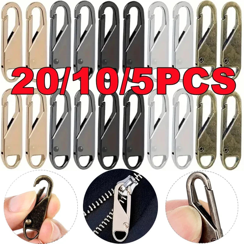 20-5PCS Zipper Pull Replacement - Instant Repair Slider Puller for Bags, Suitcases, Travel Gear & DIY Crafts