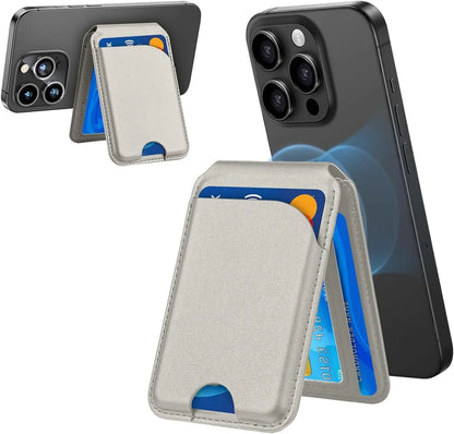 Minisopuru Magnetic Wallet & Phone Stand – Lightweight MagSafe Leather Card Holder for iPhone 12, 14, 15, 16