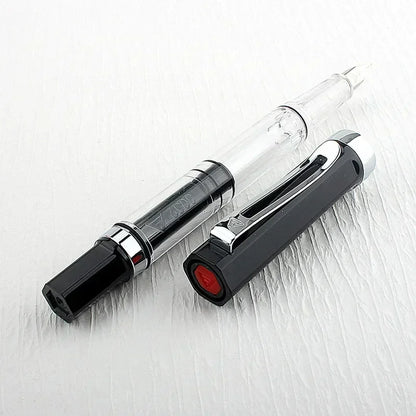 3059 Piston Fountain Pen – High-Quality Transparent Resin with EF/F Nib (0.38/0.5mm) for Business & Gift