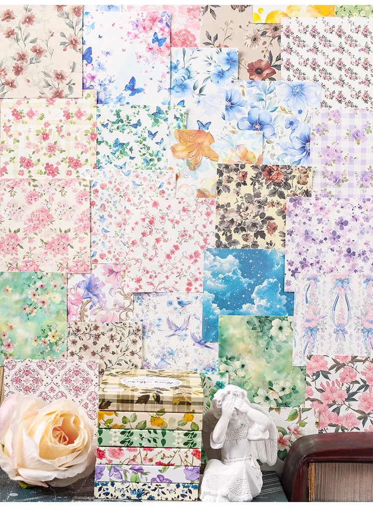 100 Pcs Vintage Multi-Style Writing Paper - Retro Stationery for Scrapbooking, Junk Journals & DIY Crafts