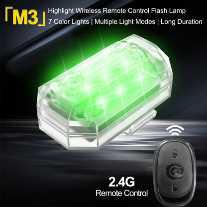 Donwof M3 Car & Motorcycle Strobe Light – Waterproof LED Anti-Collision Warning with Remote