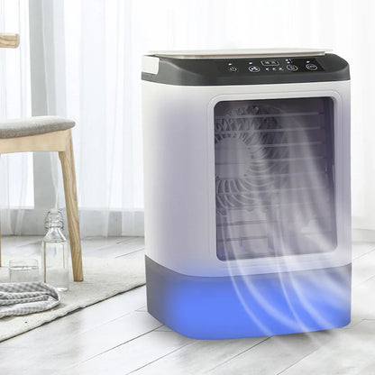 USB Portable Mini Air Conditioner Fan – 3-Speed Desktop Cooling Fan with LED Night Light, Air Cooler for Home, Office, and Camping