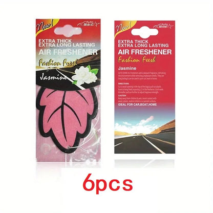 3-60PCS Car Air Fresheners — Natural Scented Tea Paper, Vanilla Fragrance, Leaf-Shaped Auto Interior Accessories
